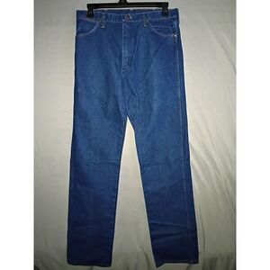 Wrangler 13 MWZ Jeans Mens 35x36 Blue Cowboy Cut Made In USA Rodeo Ranch Dark